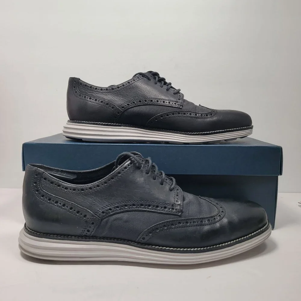 Cole Haan Original Grand Men's Black Wingtip Oxfords Shoes C23404 US Size 10M - Picture 1 of 10